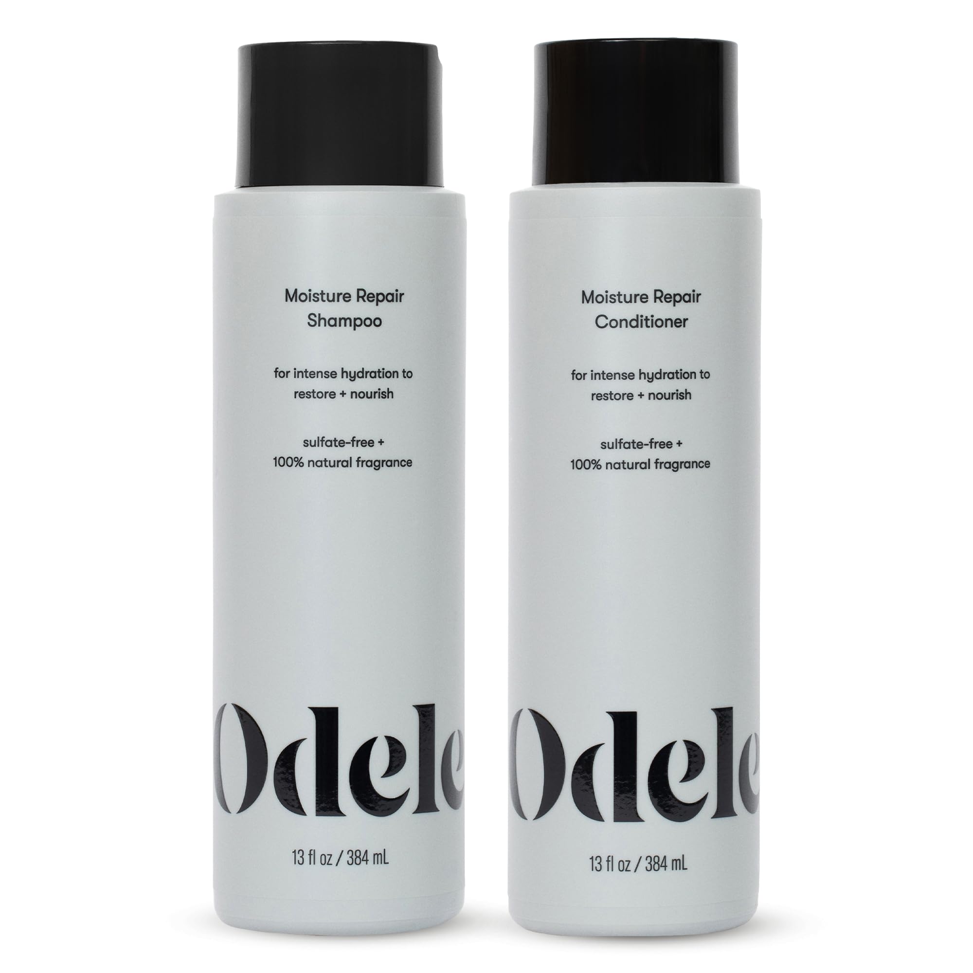 Odele Moisture Repair shampoo bottle delivering a gentle, hydrating cleanse for dry hair.
