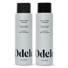Odele Moisture Repair shampoo bottle delivering a gentle, hydrating cleanse for dry hair.