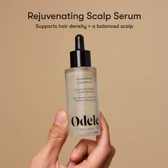 Odele Rejuvenating Scalp Serum vitamin E ingredients highlight scalp moisture and hydration.