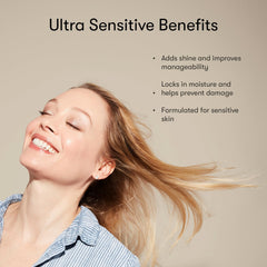 Odele Ultra-Sensitive conditioner label close-up highlighting fragrance-free formula