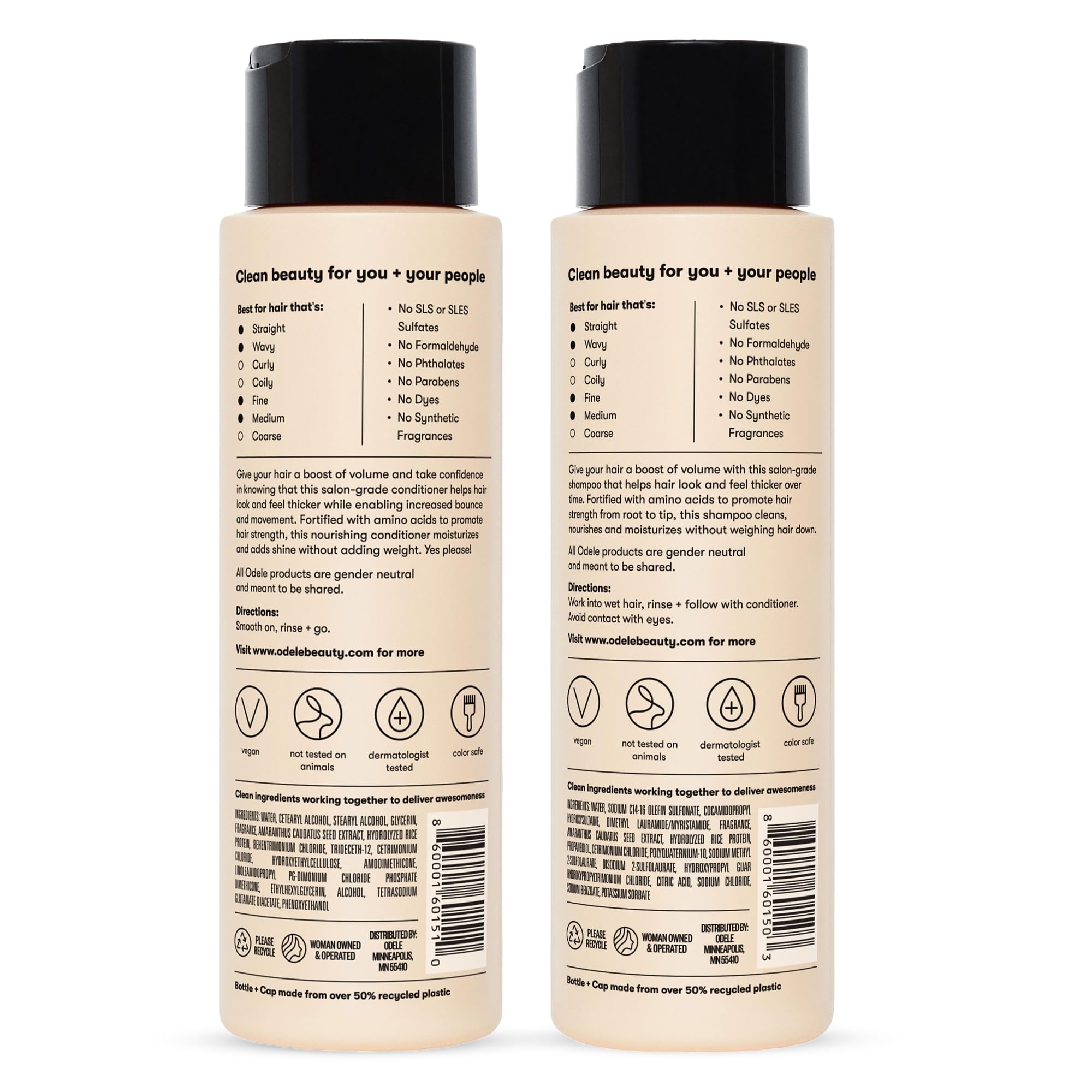 Odele vegan cruelty-free seal reinforces ethical, clean beauty choice.