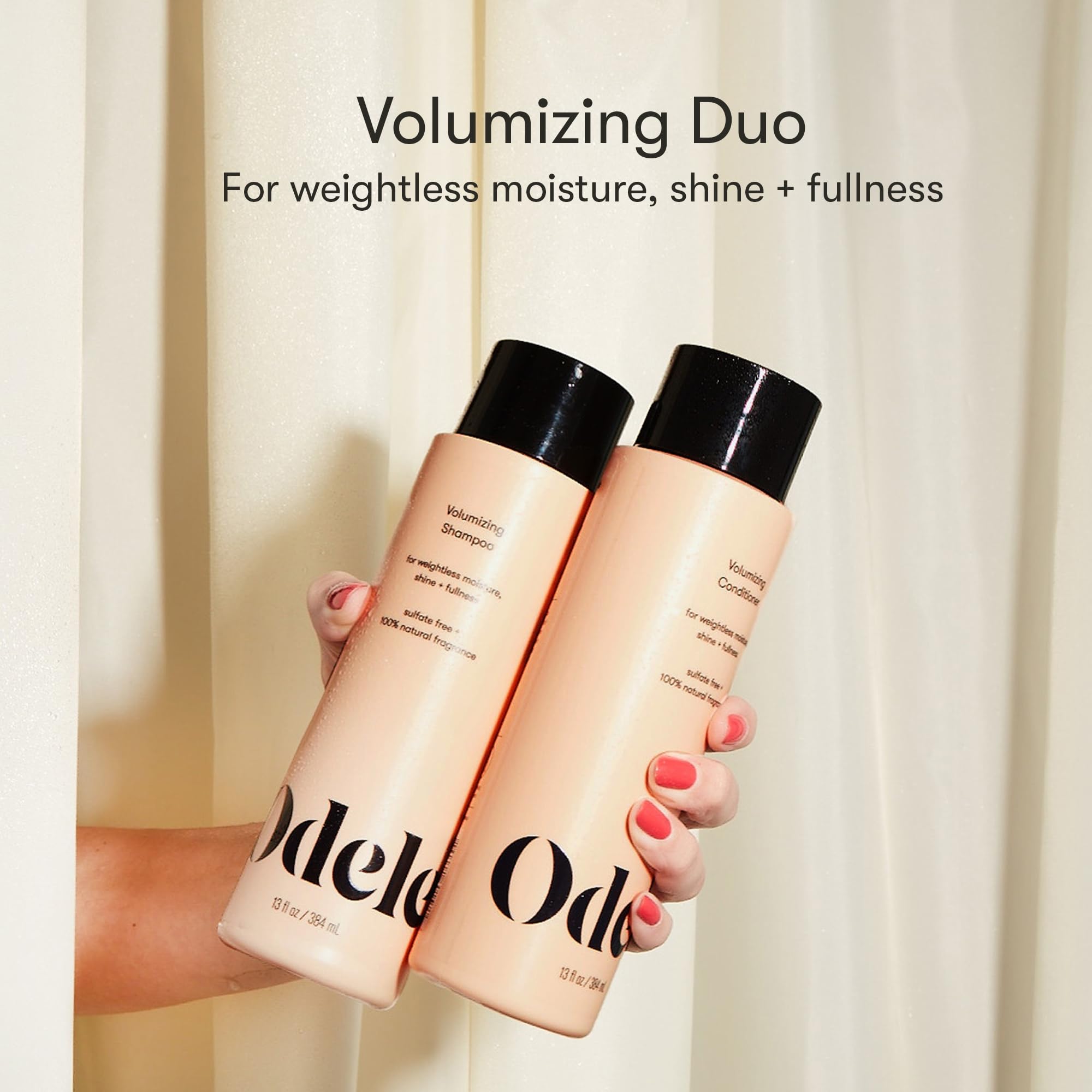 Odele volumizing conditioner bottle front highlighting lift for fine hair.