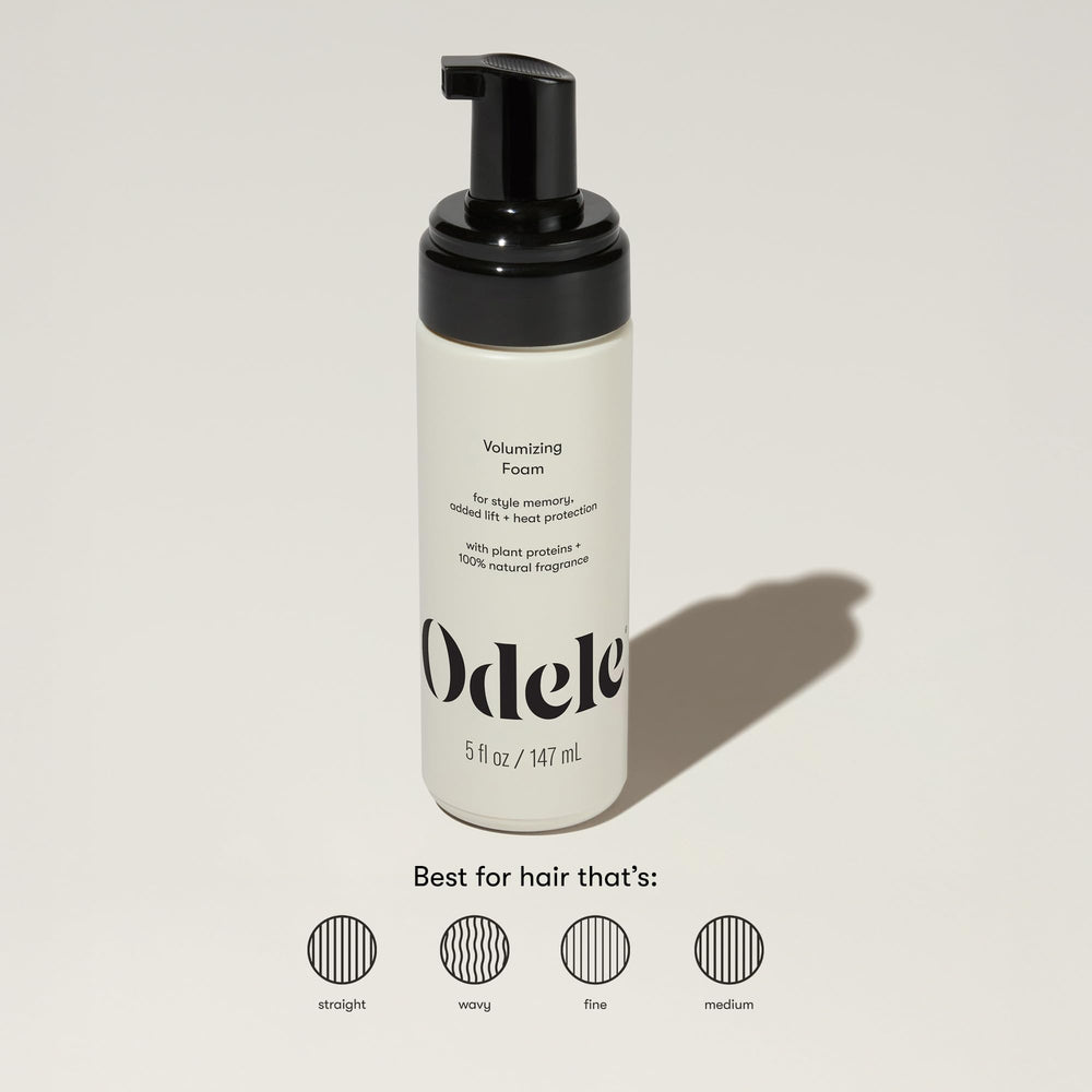 Odele Volumizing Foam hair application demonstrates shaping for lift