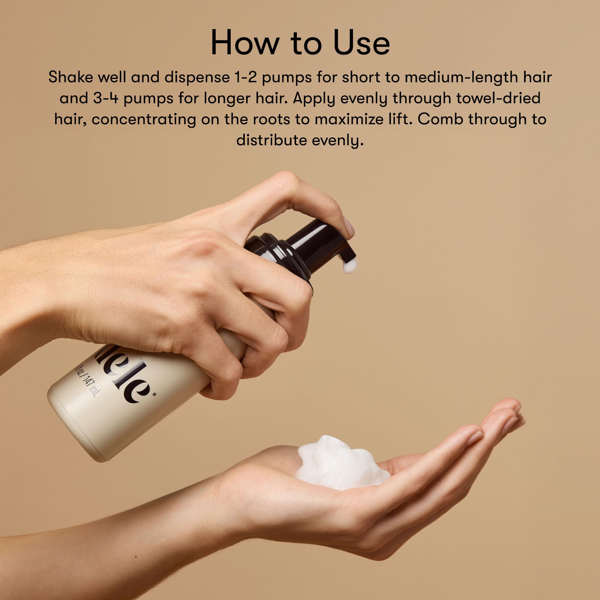 Odele Volumizing Foam closeup highlights creamy texture for smooth styling