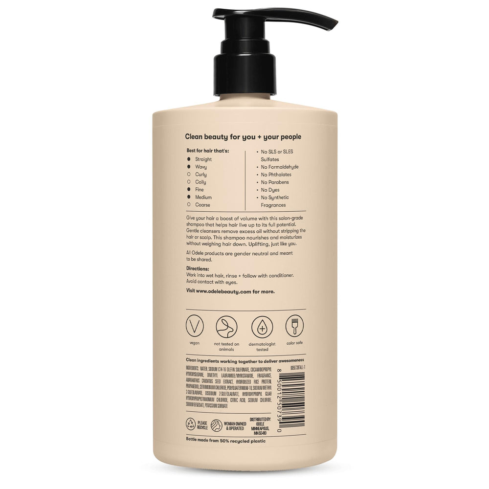 Odele Volumizing Shampoo ingredient rice protein closeup highlights nourishing properties
