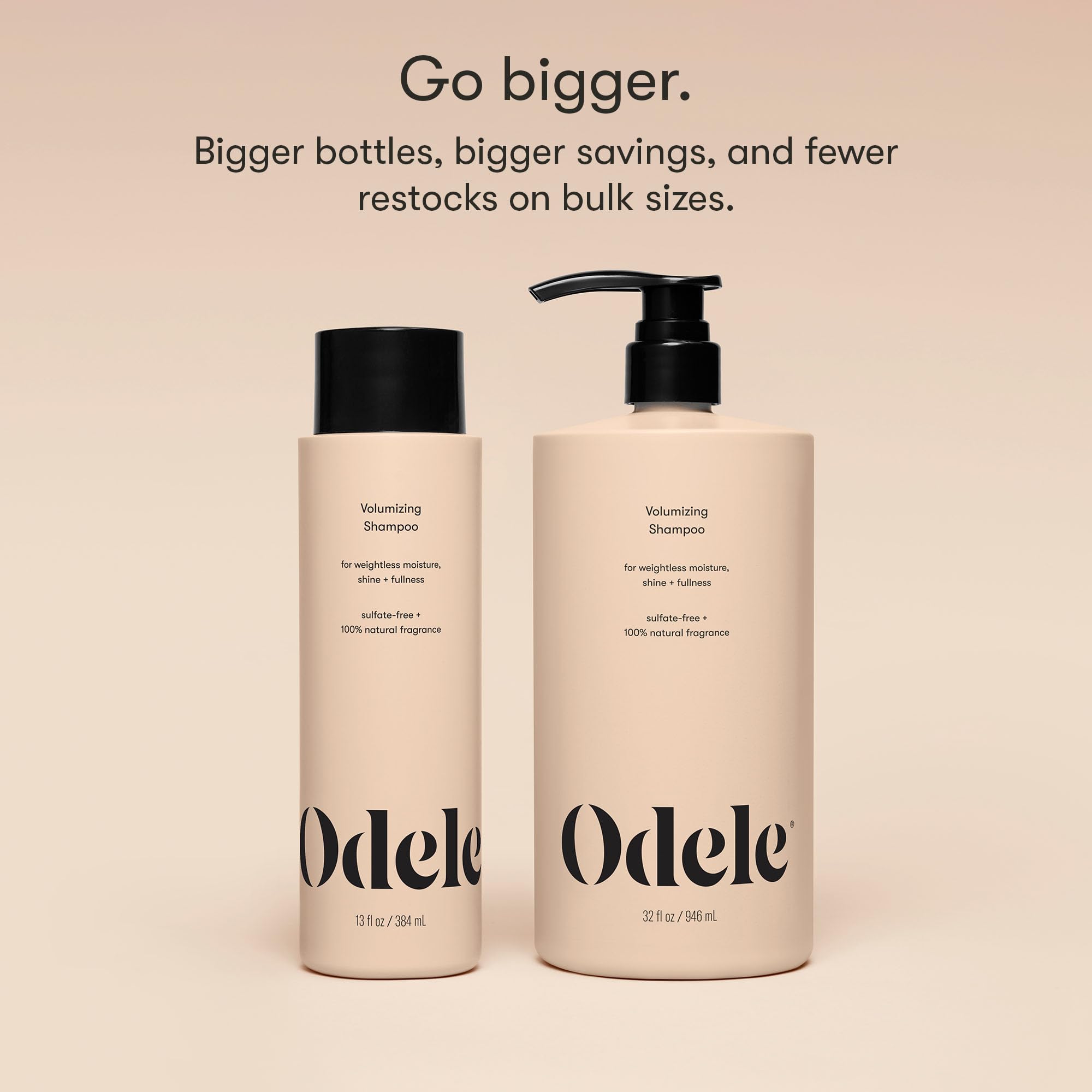 Odele Volumizing Shampoo styling result shows added shine and fullness