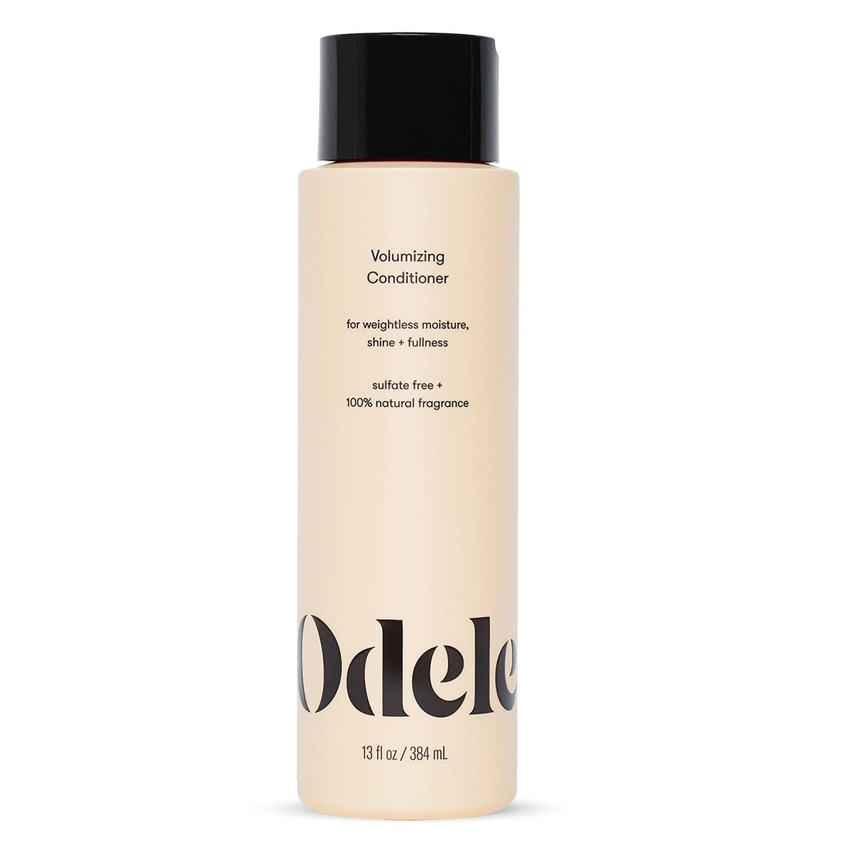 Odele Volumizing Conditioner bottle pours, delivering lightweight moisture.