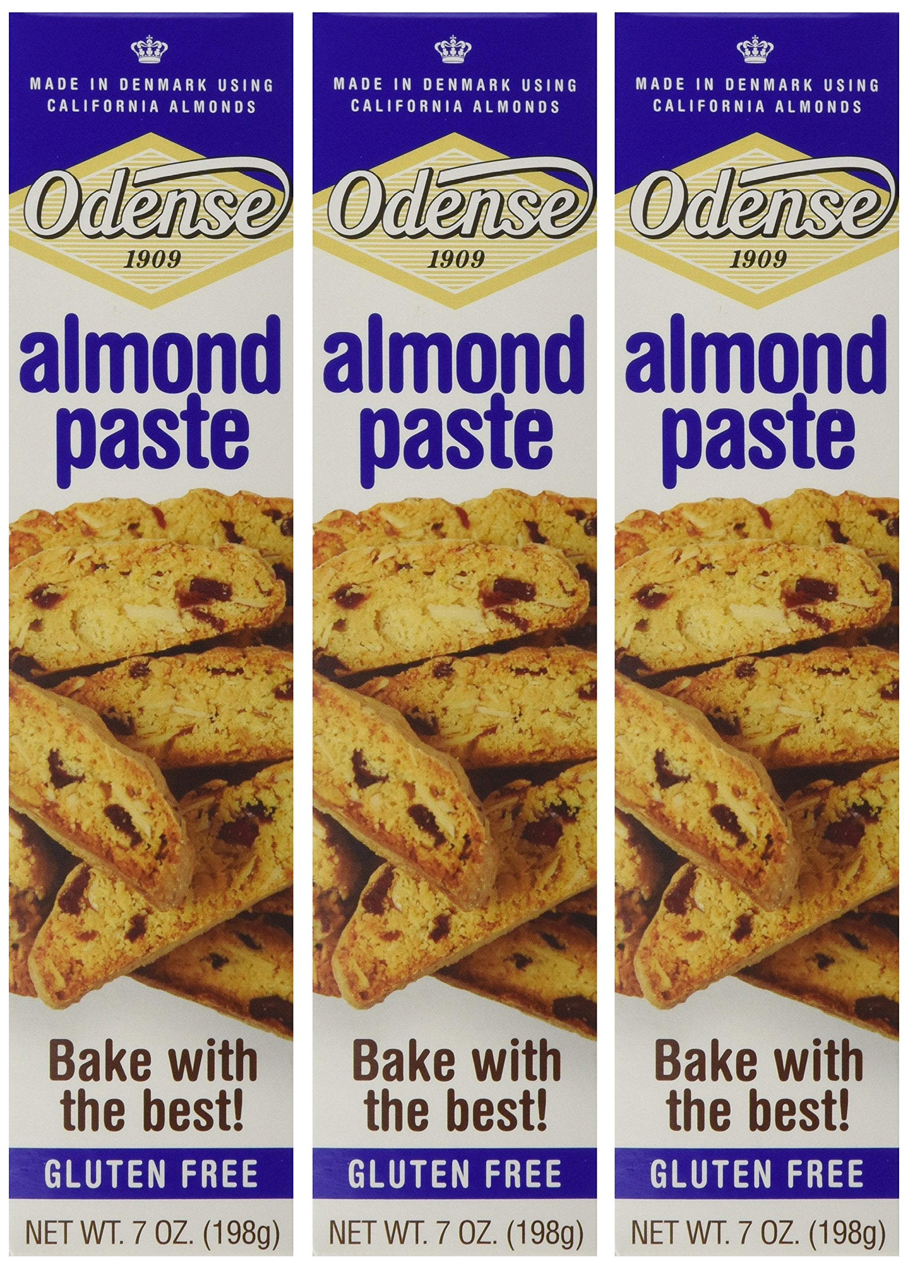 Odense Almond Paste 3-Pack packaging offers convenient value for everyday baking.