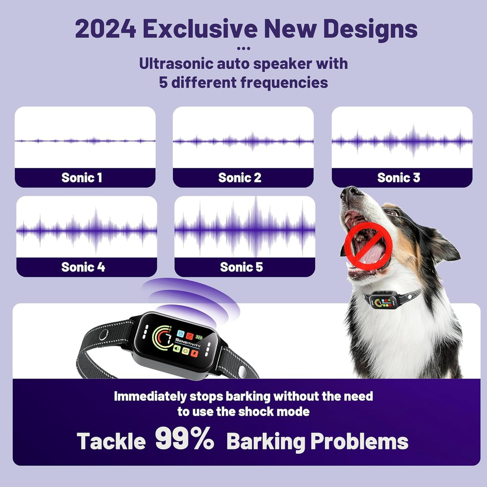 ODIFRBI Bark Collar 2-pack side view highlights slim profile for comfortable wear.