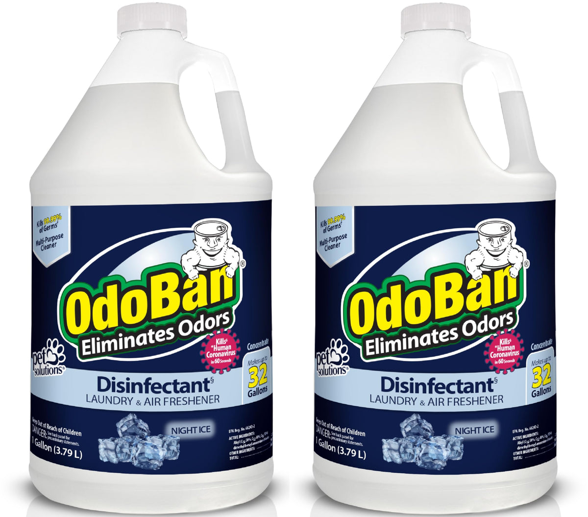OdoBan Night Ice concentrate bottle ready for versatile cleaning and deodorizing.