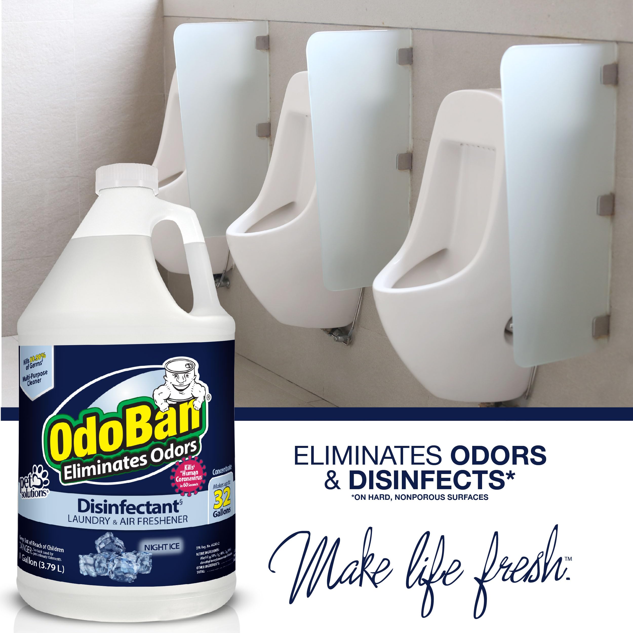 OdoBan Night Ice usage in healthcare and transit environments.