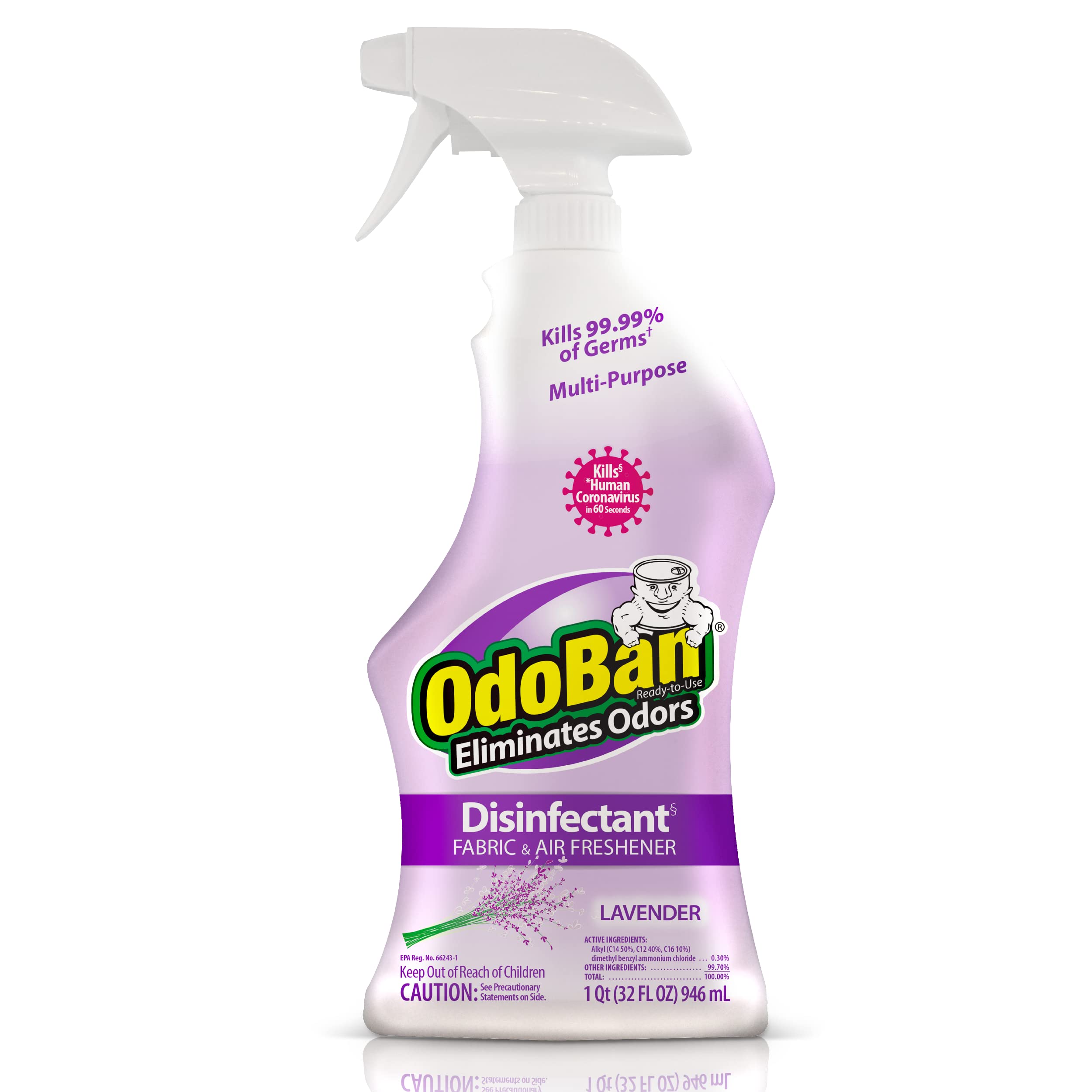 OdoBan ready-to-use disinfectant lavender bottle for surface cleaning and freshening.