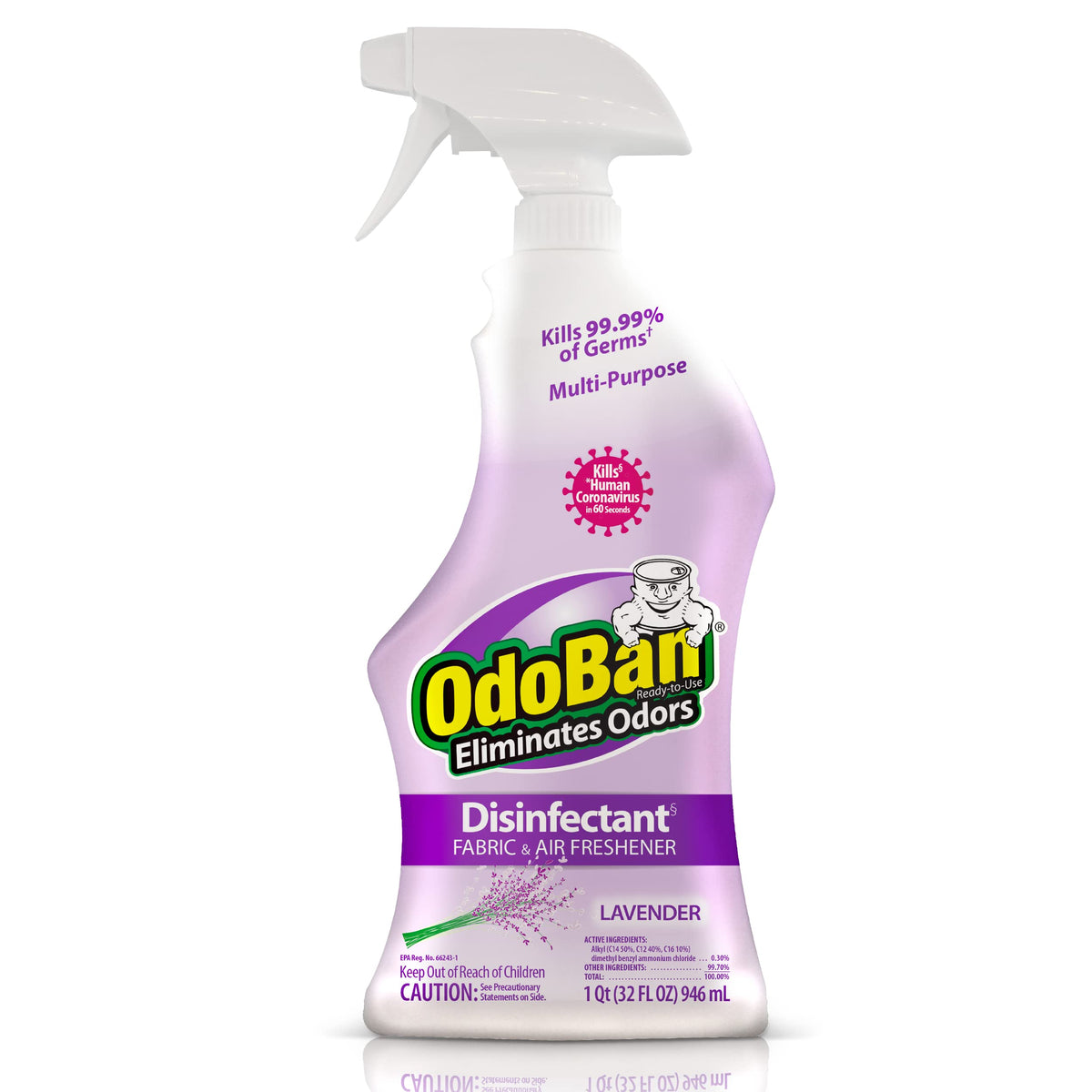 OdoBan ready-to-use disinfectant lavender bottle for surface cleaning and freshening.