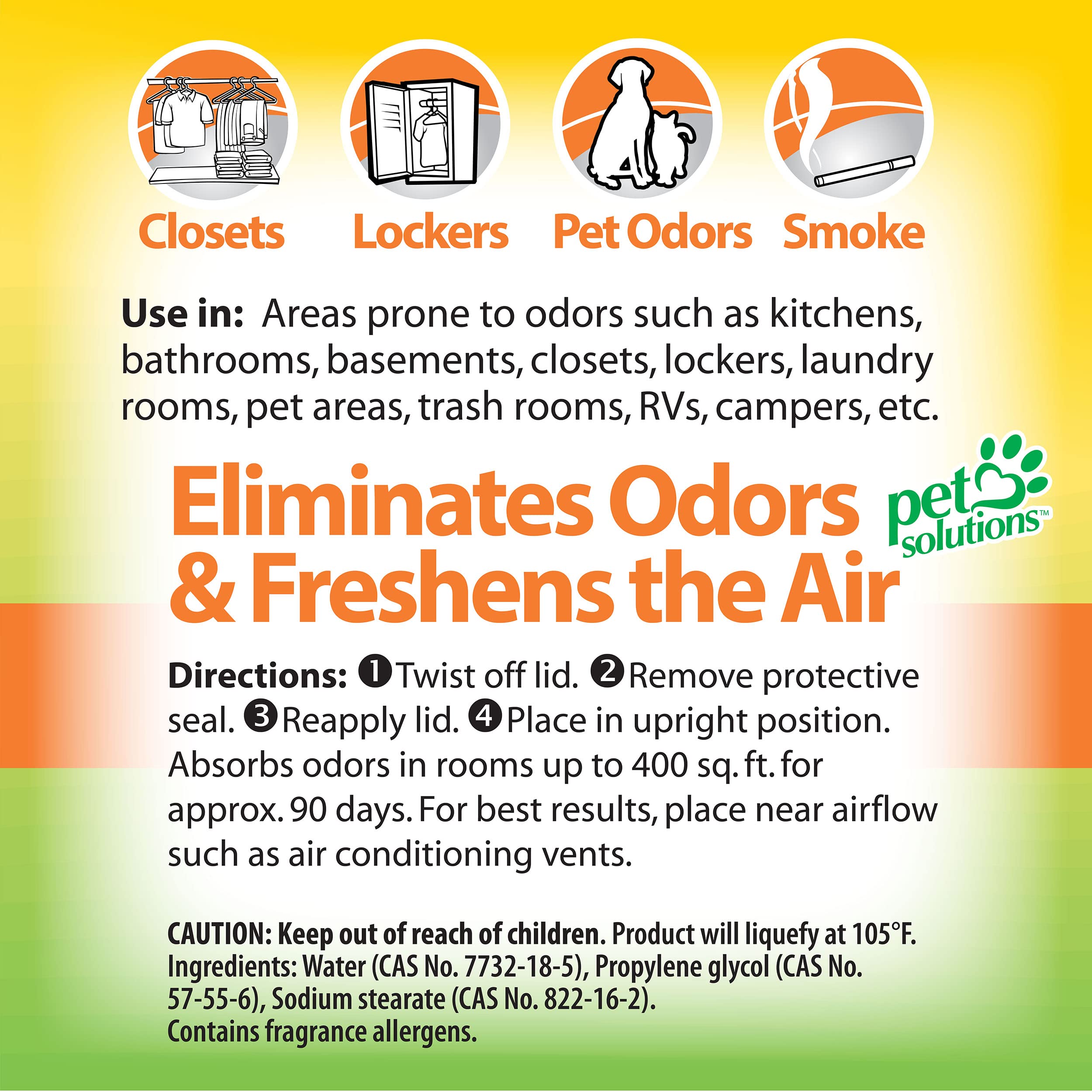 OdoBan solid odor absorber by kennels neutralizes odors with citrus fragrance