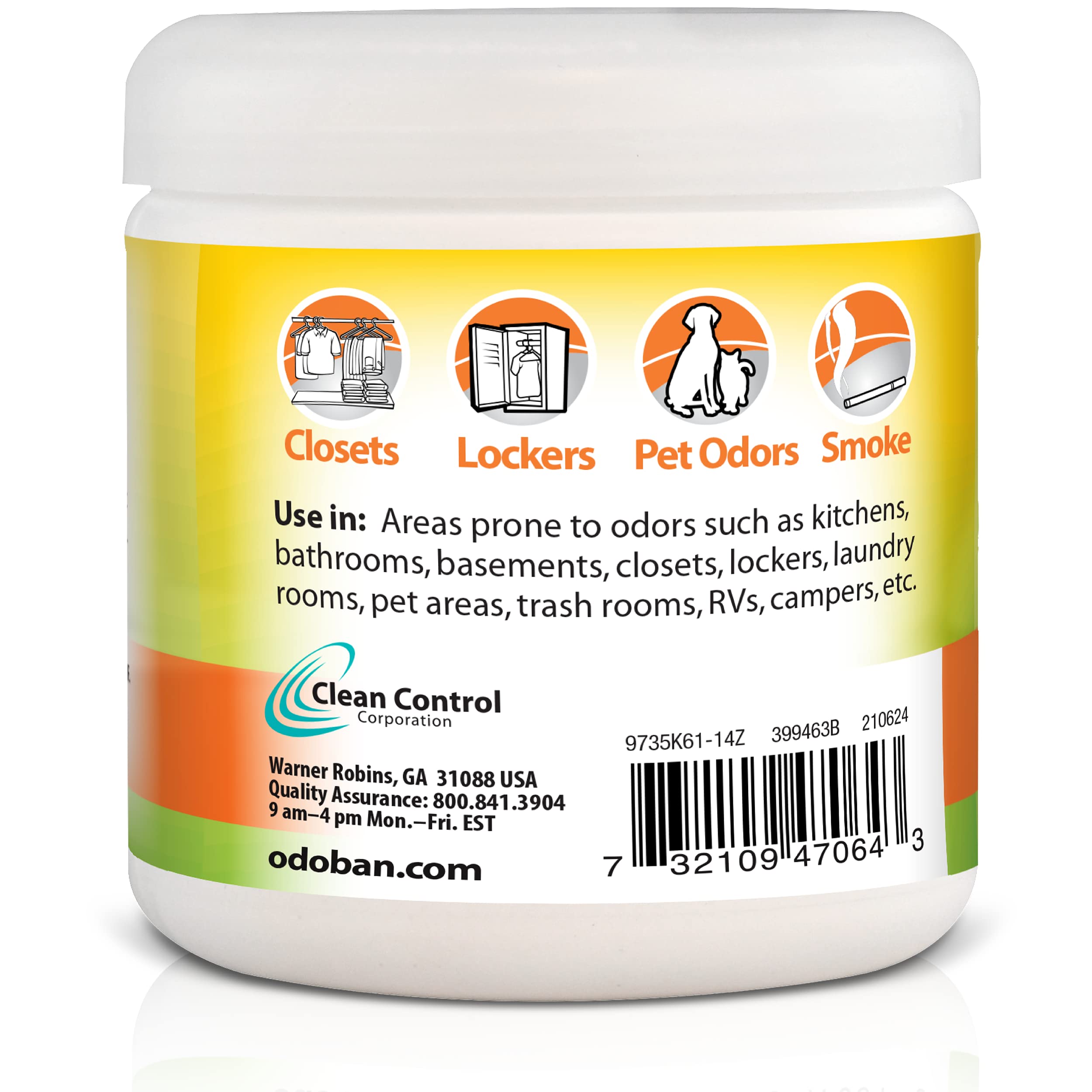 OdoBan solid odor absorber in pet space delivering citrus freshness long lasting
