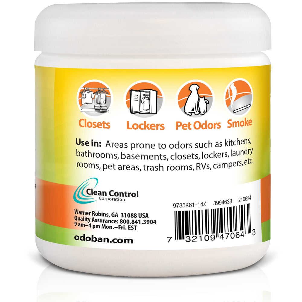 OdoBan solid odor absorber in pet space delivering citrus freshness long lasting