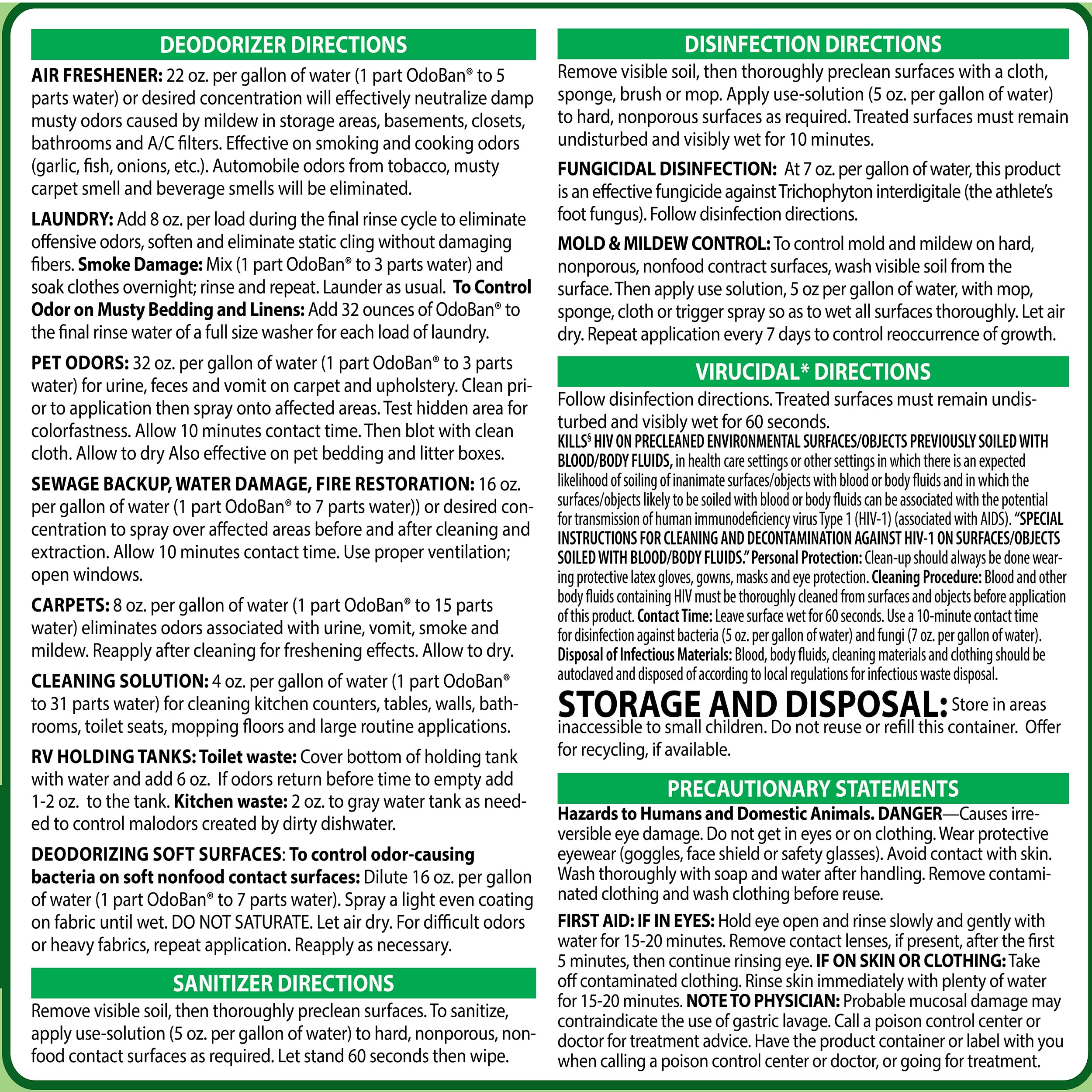 OdoBan stone-safe cleaner for sealed surfaces