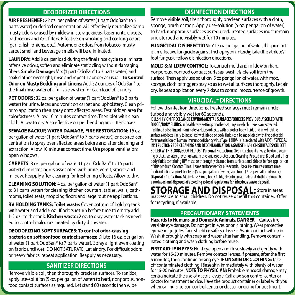 OdoBan stone-safe cleaner for sealed surfaces