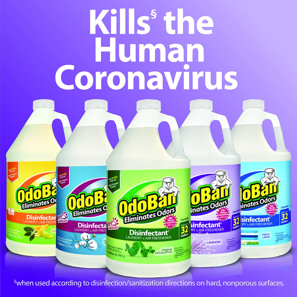 OdoBan two-gallon kit on shelf for sanitation tasks