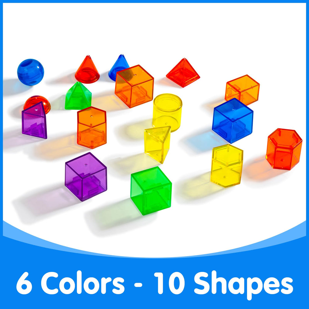 Odoorgames stackable solids encourage classification by color, shape, or size during play.