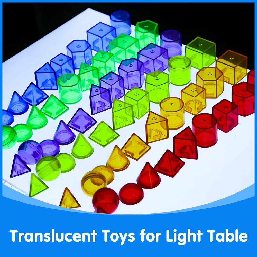 Odoorgames translucent shapes cast playful shadows under lights for spatial awareness activities.
