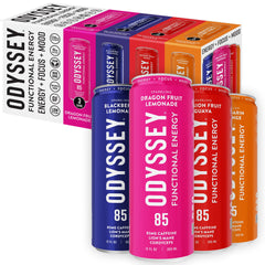 ODYSSEY ELIXIR can front highlighting a clean energy label for focused work.