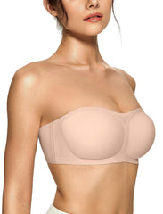 OEAK bandeau bra with non-slip silicone grip for secure all-day wear under outfits.