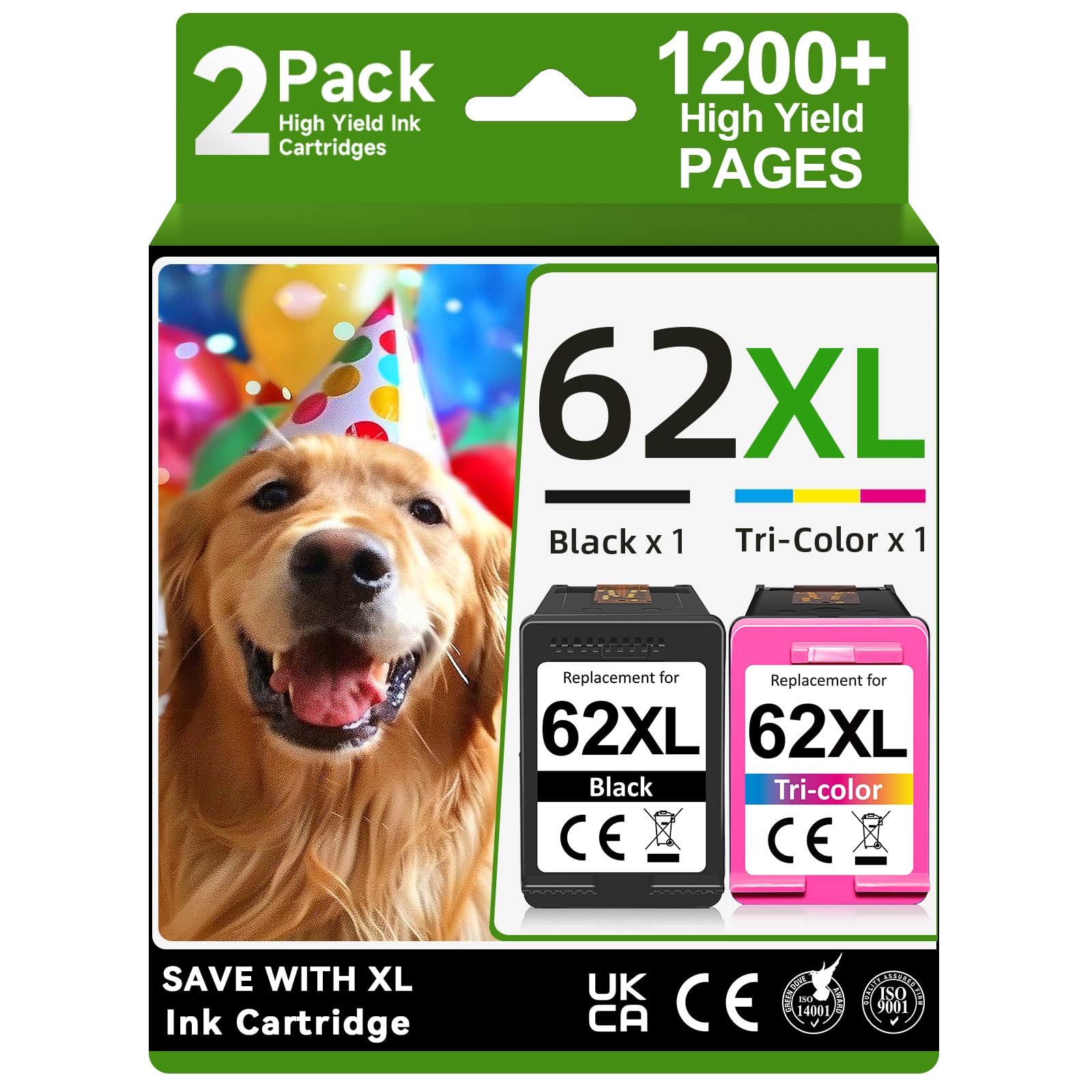 OEGGOINK 62XL black cartridge for crisp black text and professional documents.