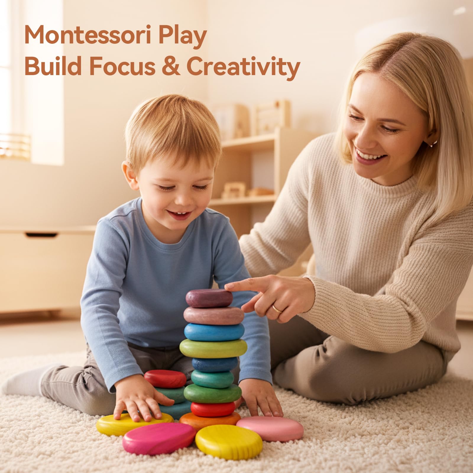 OESSUF stackable rocks ideal for open-ended play and family bonding