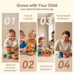 OESSUF handcrafted natural wood stones with smooth finish for durable open-ended play