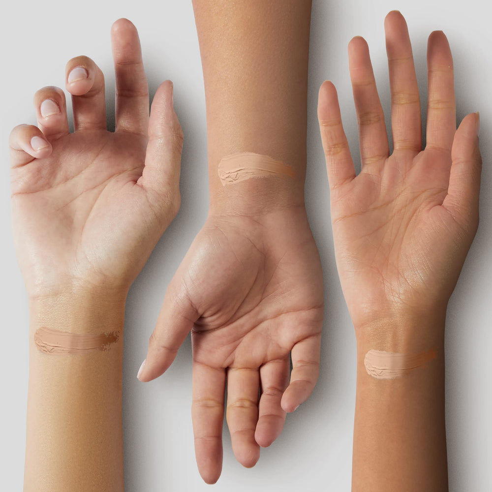 OETUIOW Coverage and brightening swatch demonstrates even complexion.