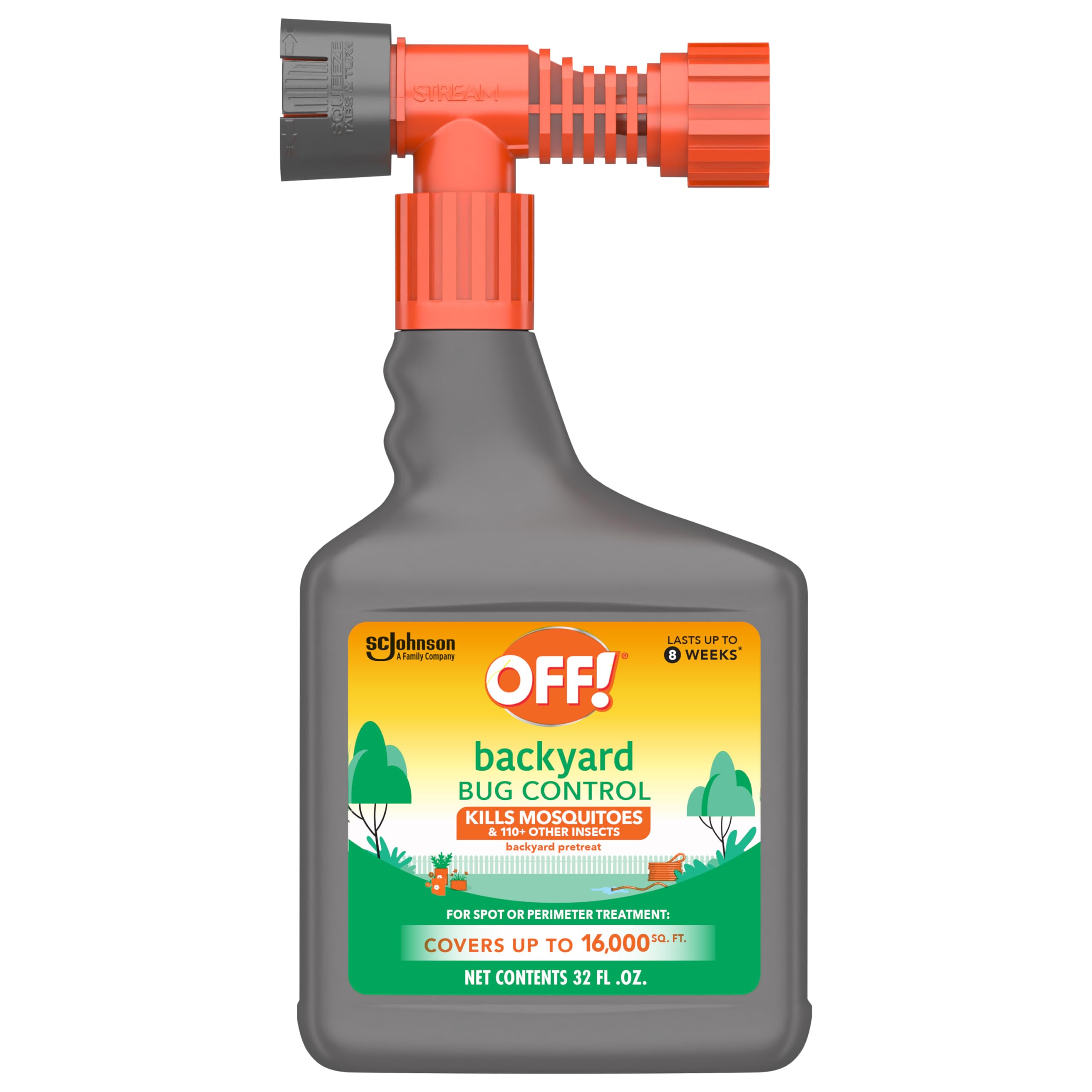 OFF! Backyard Bug Control Pretreat bottle with hose connection for easy outdoor protection