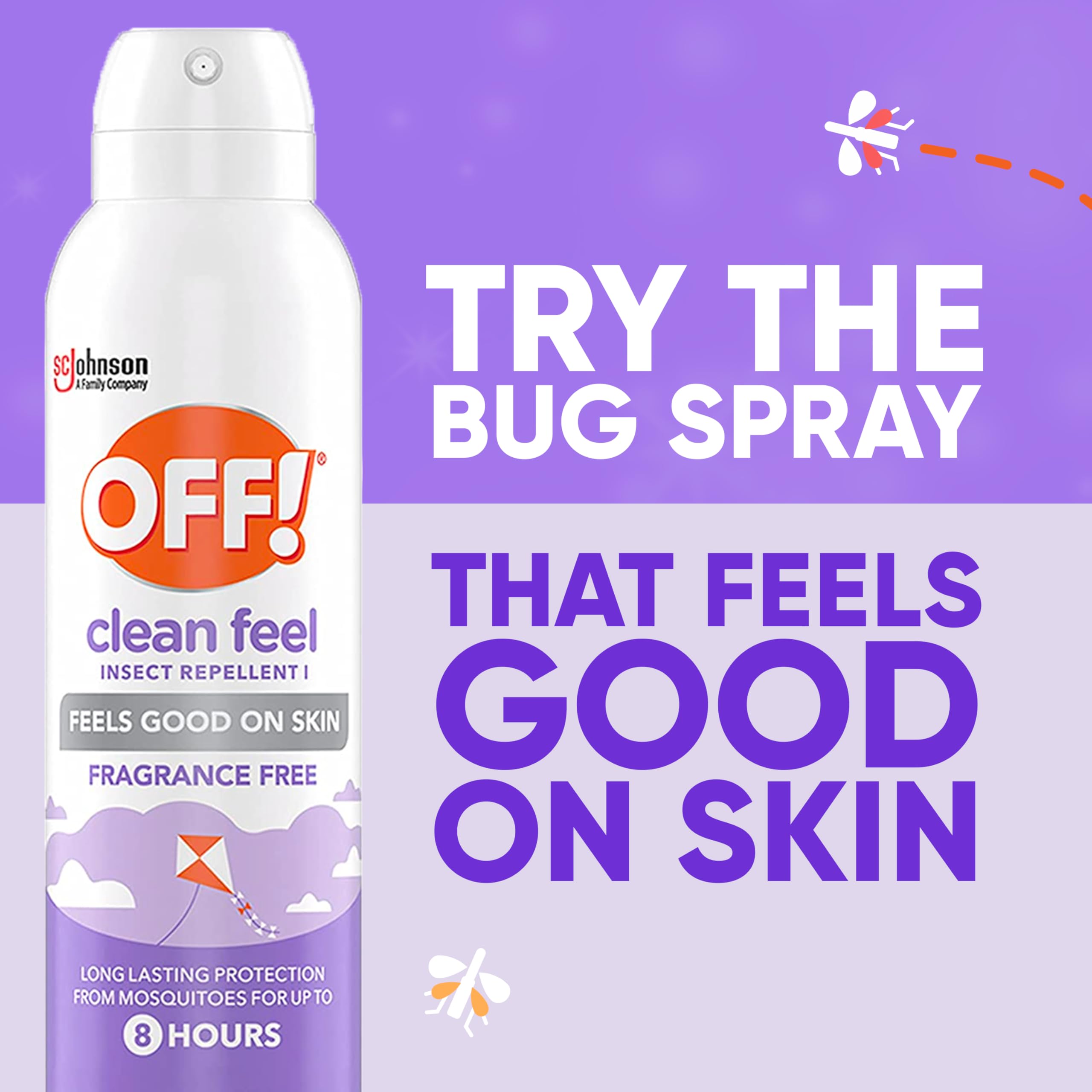 OFF Clean Feel spray shown not staining clothing.