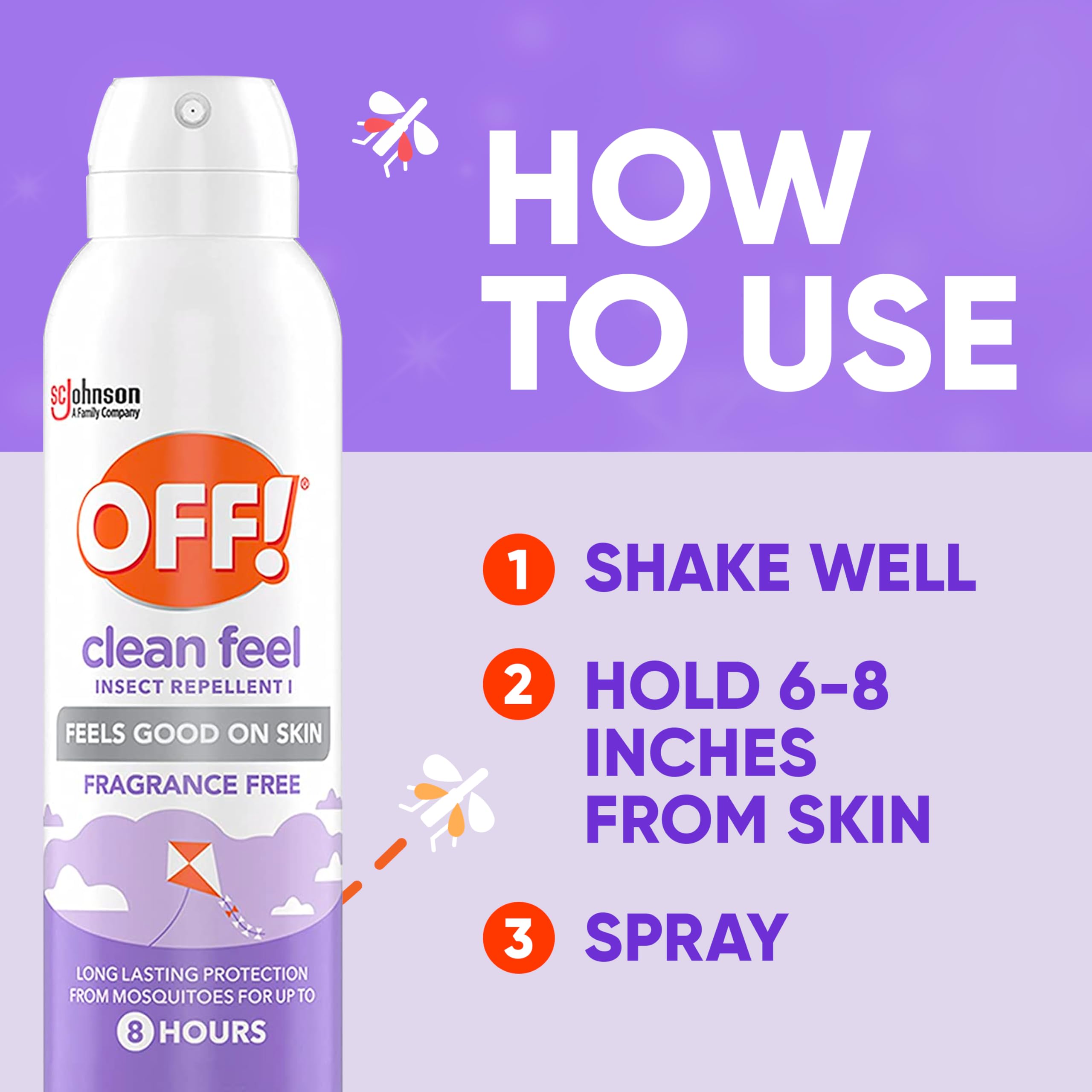 Fragrance-free OFF Clean Feel applied to bare skin.