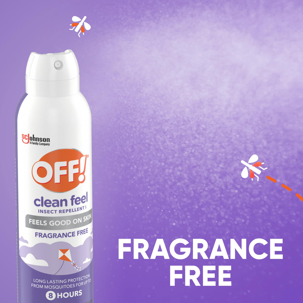 OFF! Clean Feel not staining fabrics for worry-free wear on clothing.