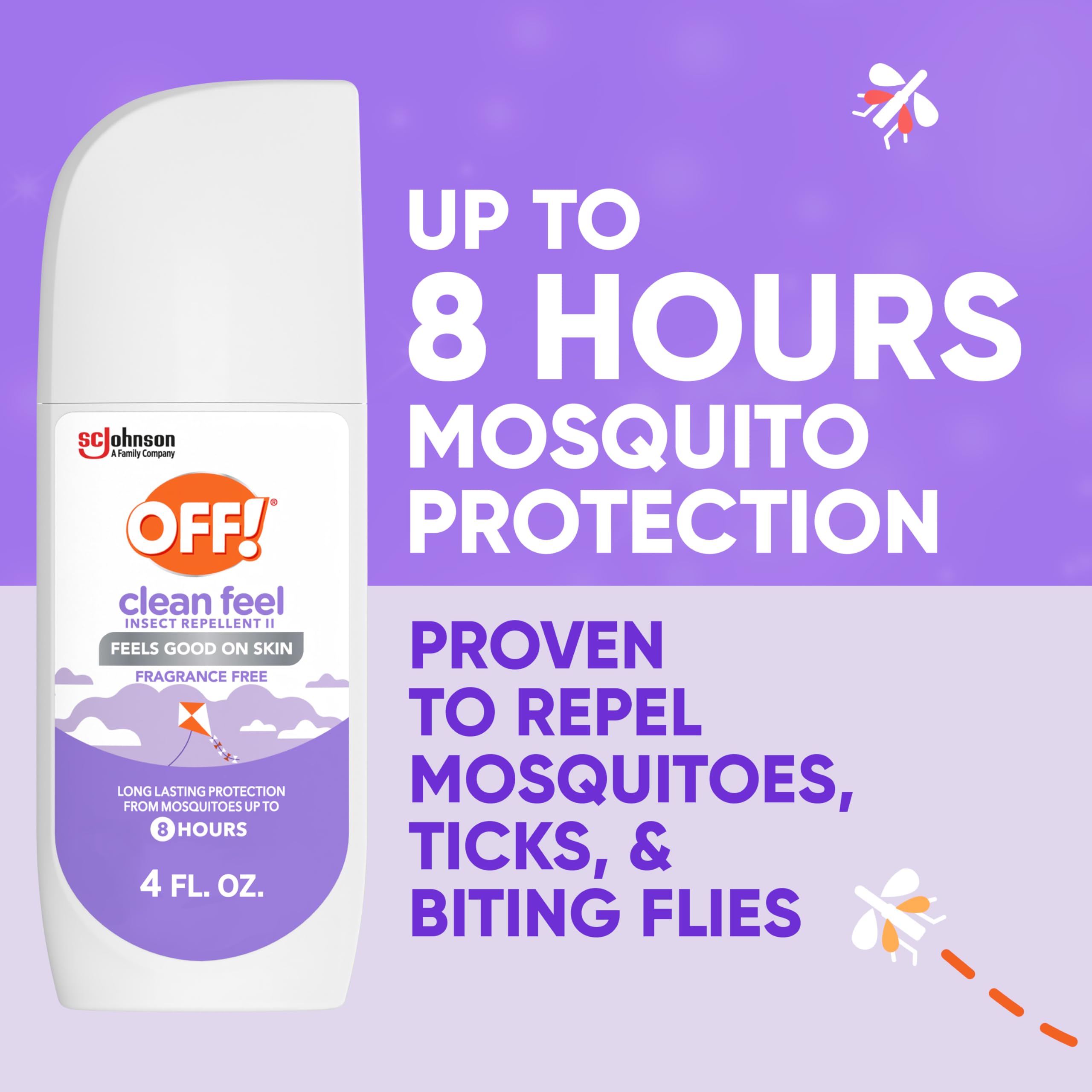 OFF! Clean Feel Spritz application mist ready for quick, non-sticky protection.