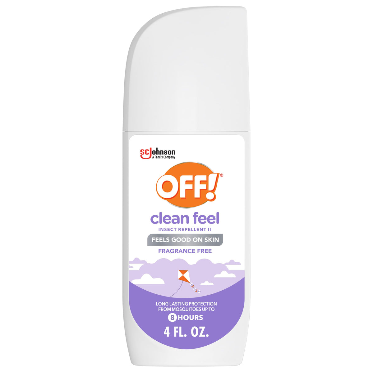 OFF! Clean Feel Spritz bottle showing fragrance-free, long-lasting protection for outdoor adventures.
