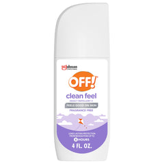 OFF! Clean Feel Spritz bottle showing fragrance-free, long-lasting protection for outdoor adventures.