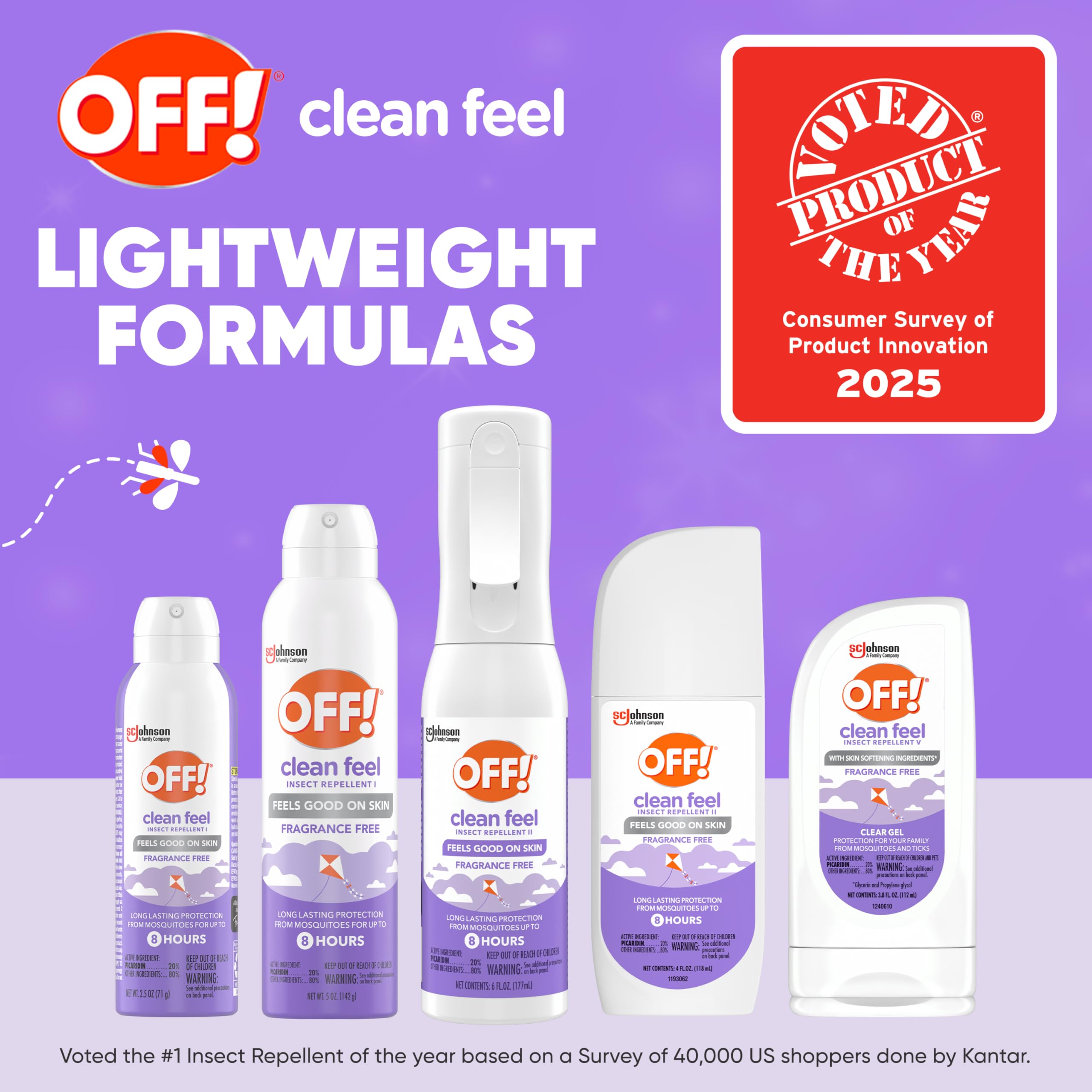OFF! Clean Feel Spritz fragrance-free design provides discreet protection.