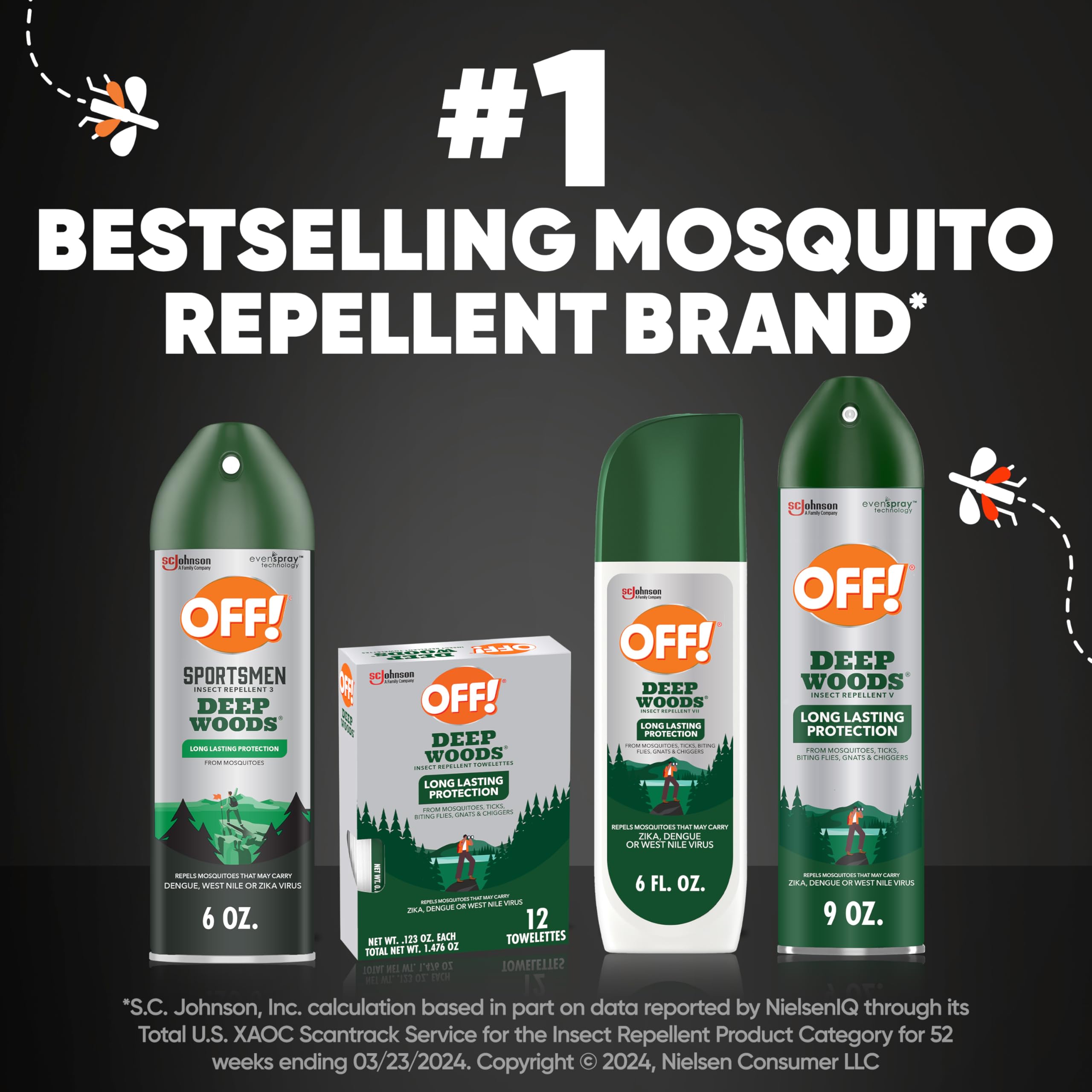 Skin protected by OFF! Deep Woods Sportsmen after spray