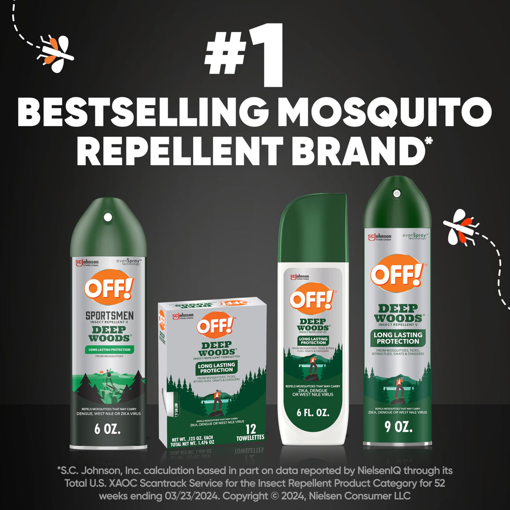 Skin protected by OFF! Deep Woods Sportsmen after spray