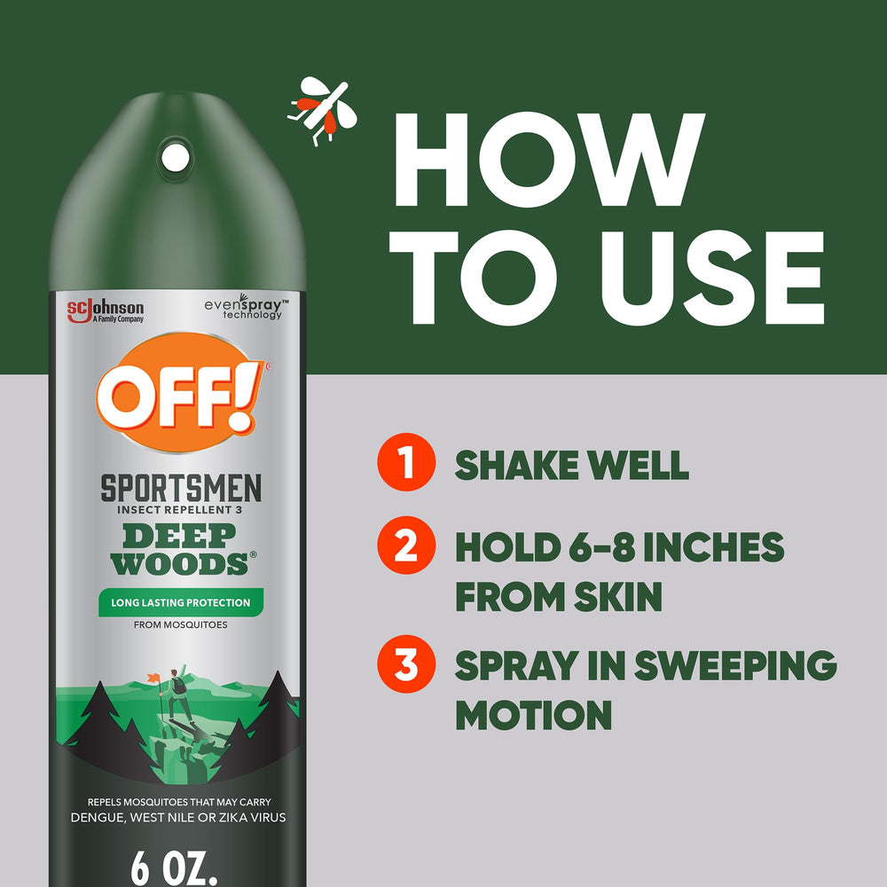 Applying OFF! Deep Woods Sportsmen to skin for protection