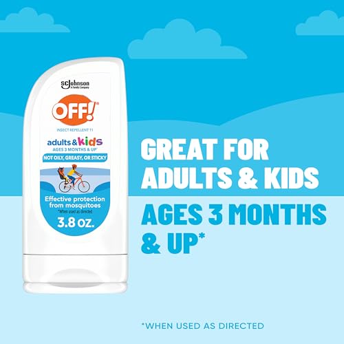 Family using OFF! insect repellent lotion for everyday mosquito and tick protection