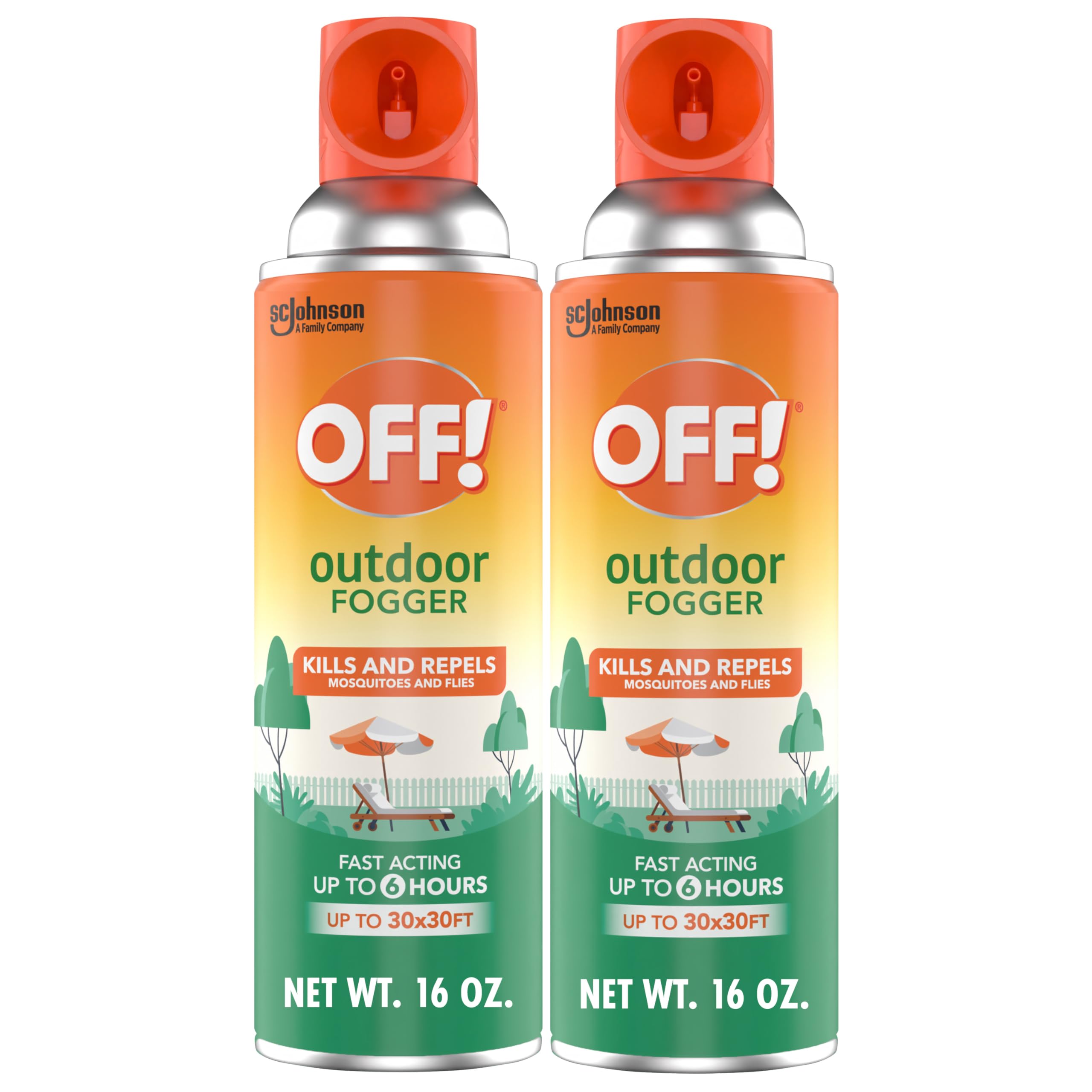 OFF! Outdoor fogger bottle ready for backyard pretreatment to deter pests for hours.