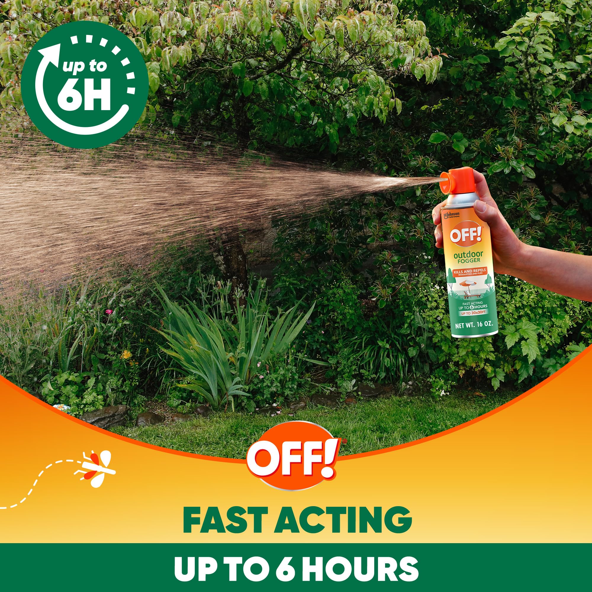 Two-pack OFF! outdoor fogger ready for treating large outdoor spaces.