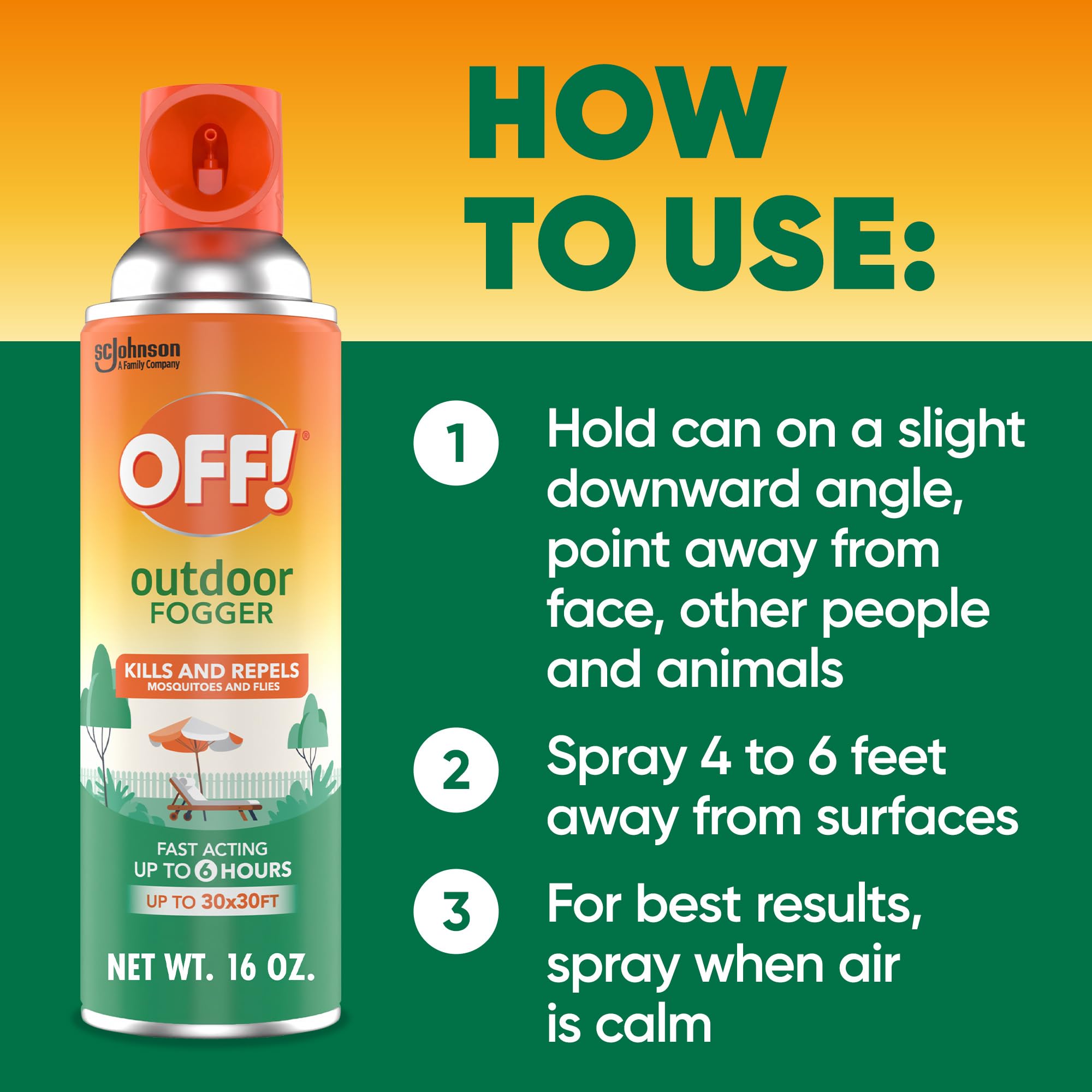 Wasps and gnats repelled by OFF! outdoor fogger around a picnic area.