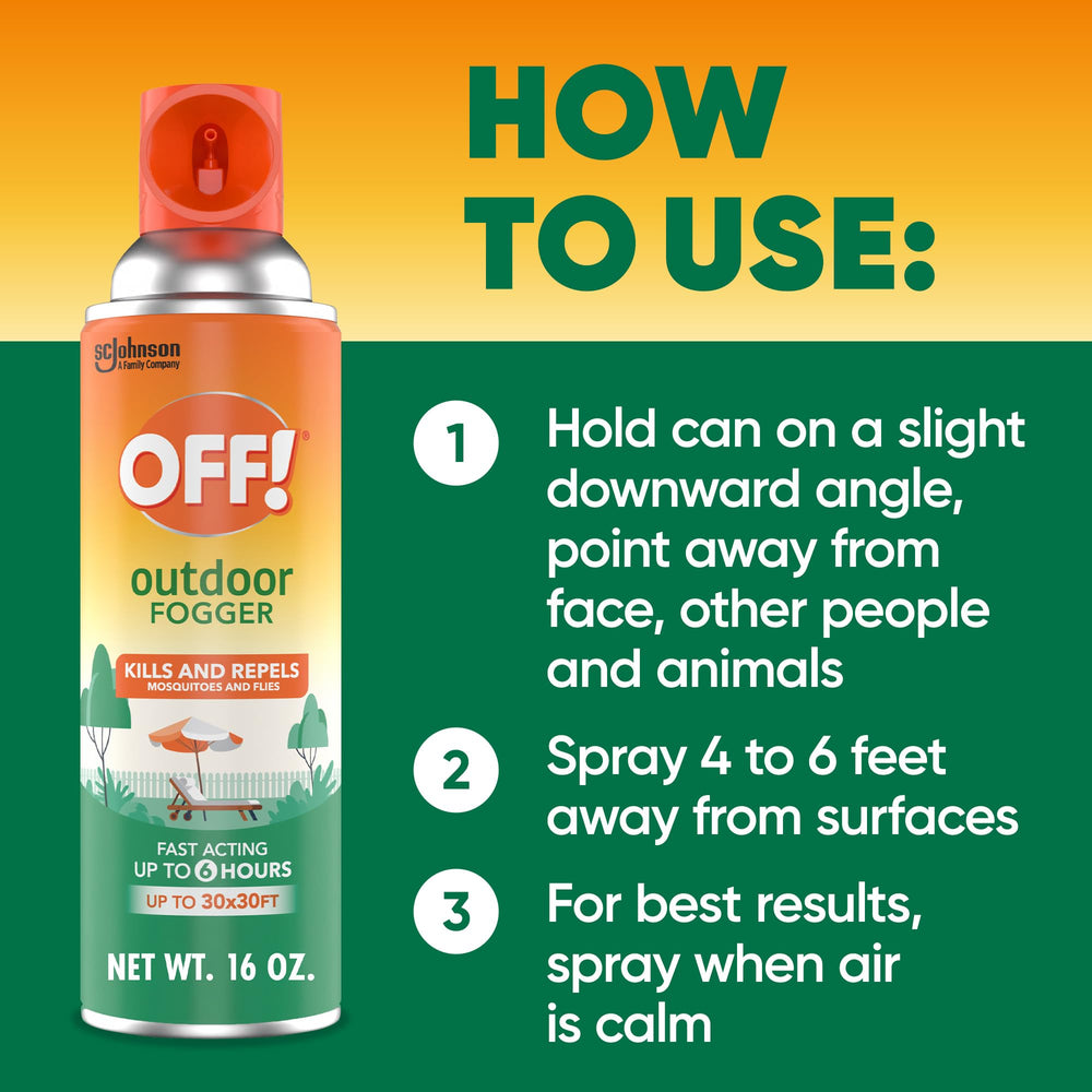 Wasps and gnats repelled by OFF! outdoor fogger around a picnic area.