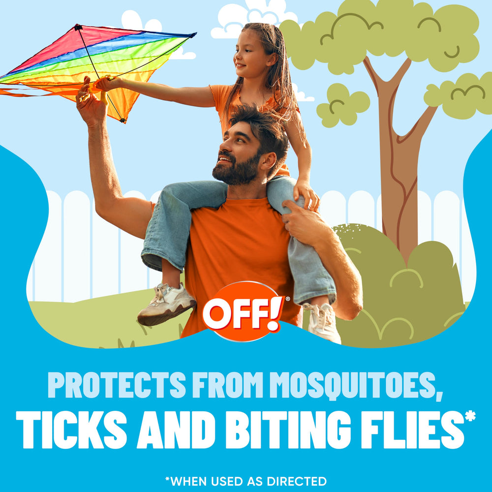 OFF! DEET-free option helps avoid strong odors while repelling mosquitoes and ticks.