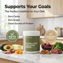 Offernova collagen powder being stirred into a drink for daily nutrition.