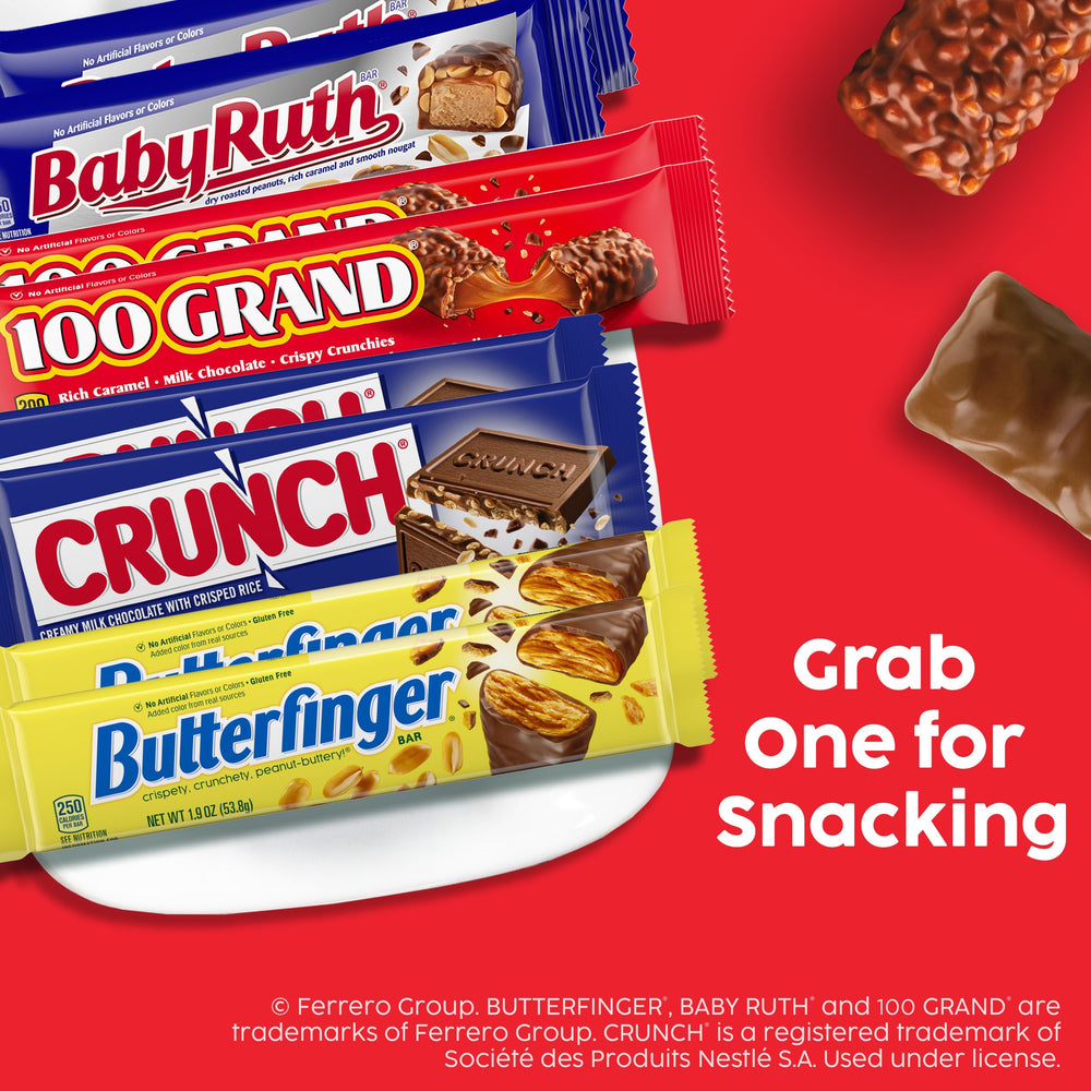 Office break room Butterfinger Crunch snack collection for teams.